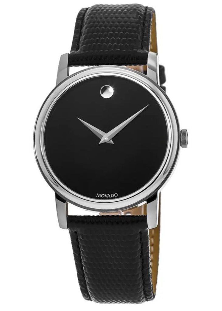 Movado 2100002 Black Leather Men's Watch