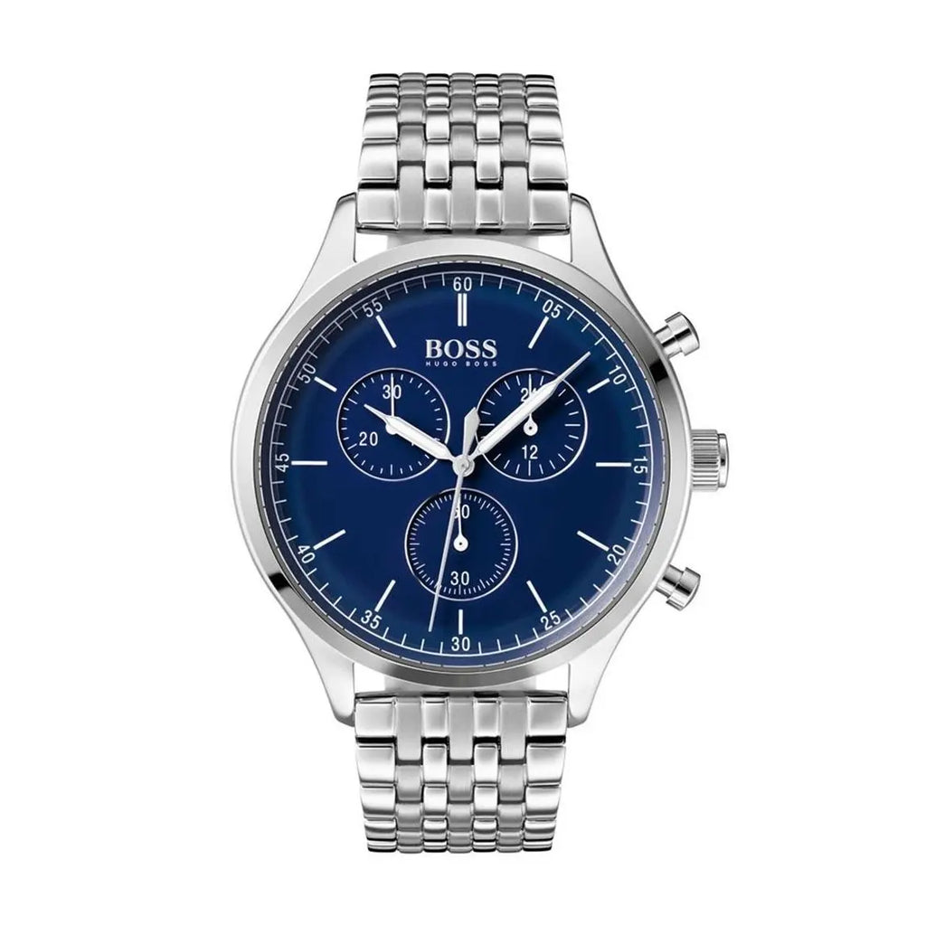 Hugo Boss 1513653 Companion Blue Dial Silver Steel Strap Men's Watch