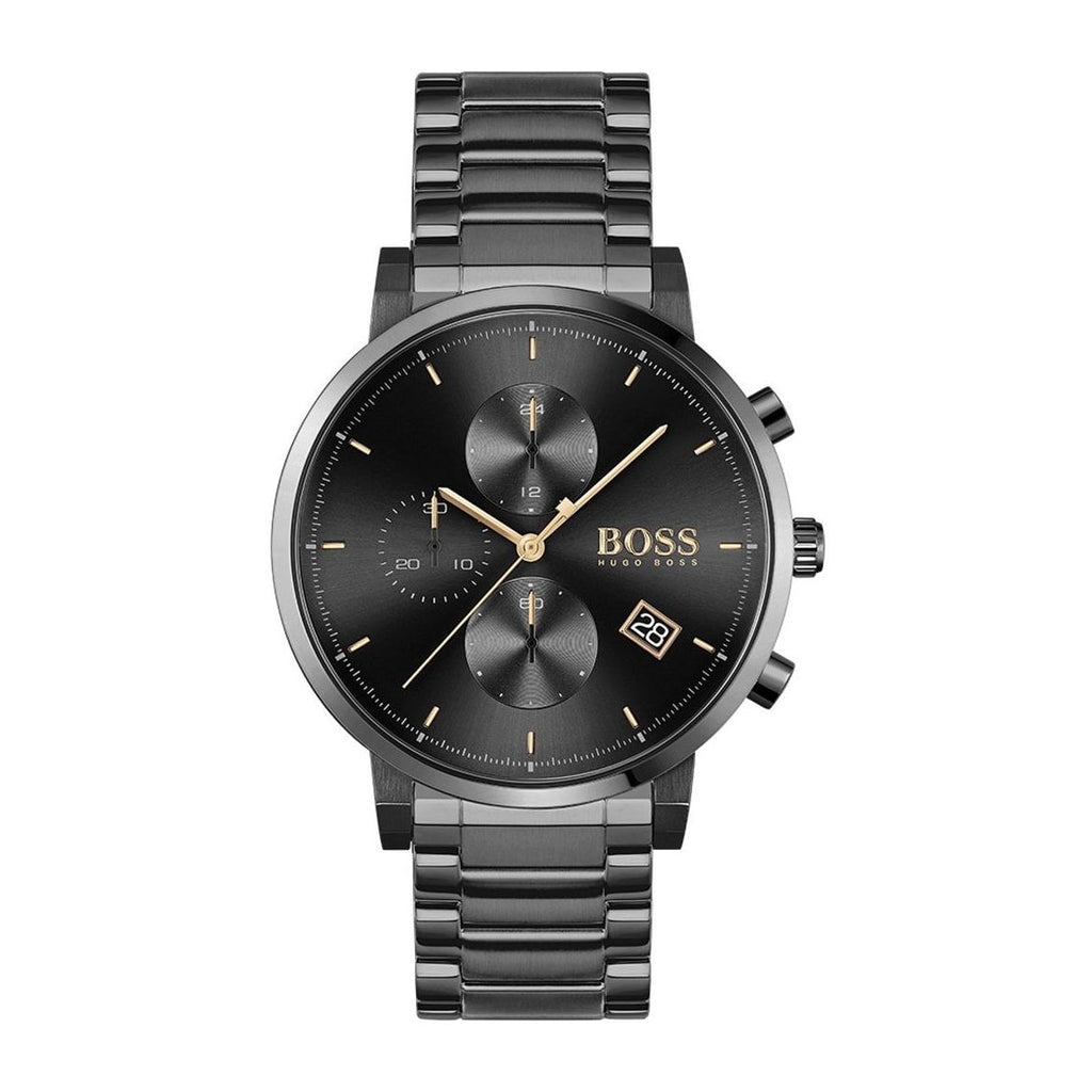 Hugo Boss 1513780 Integrity Black Dial Black Steel Strap Men's Watch