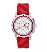 Burberry BU9809 Red Strap White Dial Men’s Watch