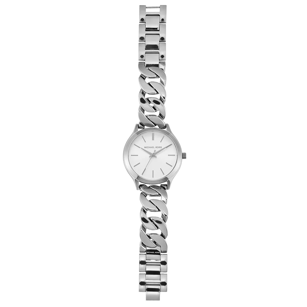 Michael Kors MK7474 Slim Runway Silver Dial Silver Stainless  display picture 1