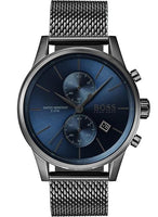 Hugo Boss 1513677 Jet Blue Dial Gunmetal Mesh Bracelet Men's Watch