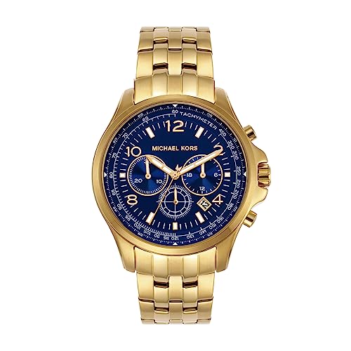 Michael Kors MK9125 Pilot Quartz Blue Dial Gold Steel Bracelet Men’s Watch