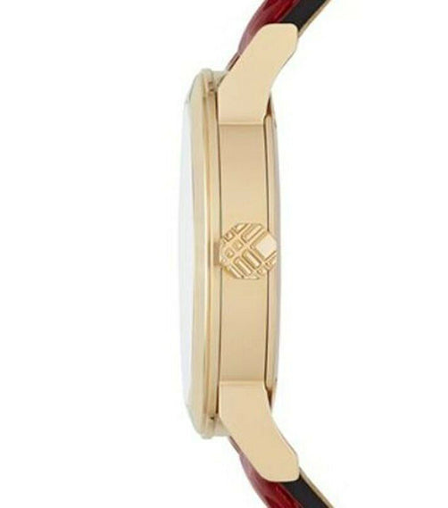 Burberry BU9140 Gold Plated Red Patent Leather Women's Watch