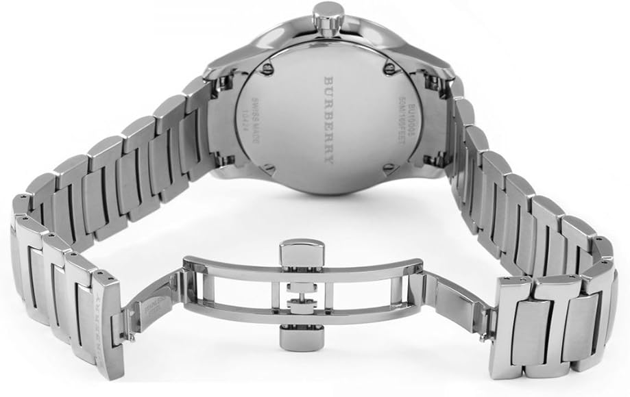 Burberry BU10005 The Classic Round Black Dial Silver Steel Strap Men's