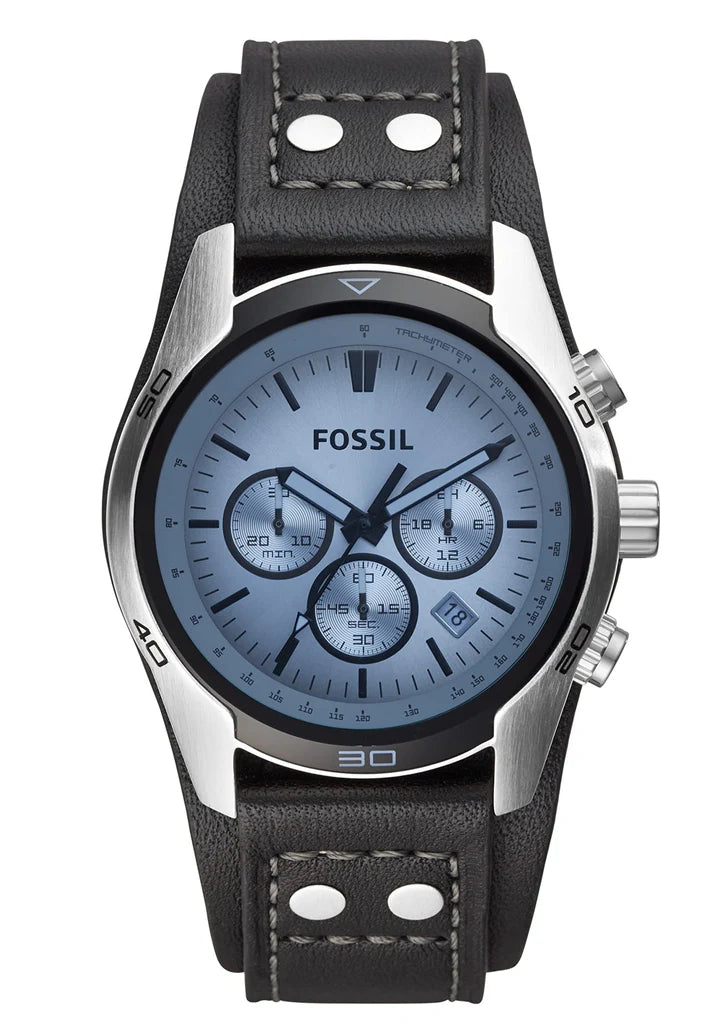Fossil CH2564 Coachman Stainless Steel and Leather Casual Cuff Quartz Men's Watch
