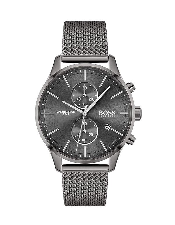 Hugo Boss 1513870 Associate Grey Dial Grey Mesh Bracelet Men's Watch