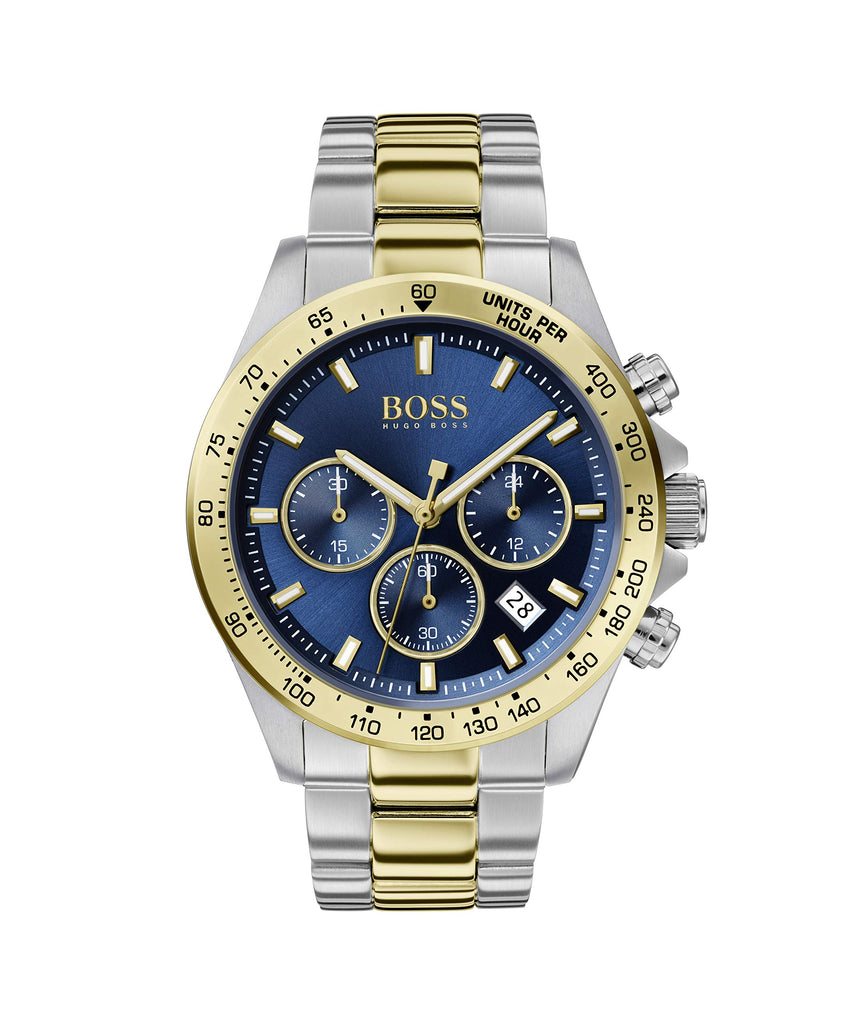Hugo Boss 1513767 Hero Blue Dial Two Tone Steel Strap Men's Watch