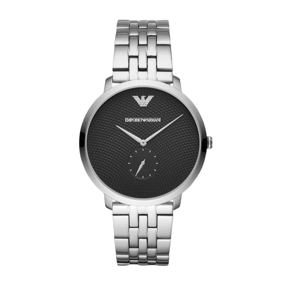 Emporio Armani AR11161 Classic Quartz Black Dial Silver Steel Strap Men's Watch