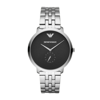 Emporio Armani AR11161 Classic Quartz Black Dial Silver Steel Strap Men's Watch