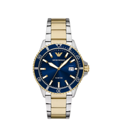 Emporio Armani AR11682 Blue Dial Two-Tone Stainless Steel Strap Men’s Watch