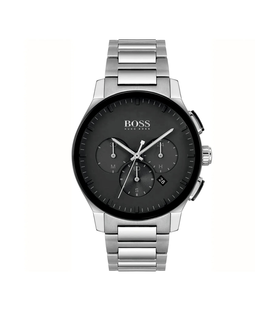 Hugo Boss 1513762 Peak Black Dial Stainless Steel Bracelet Men's Watch