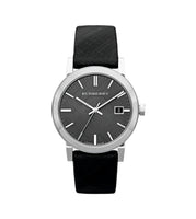 Burberry BU9024 The City Black Dial Black Leather Strap Men's Watch