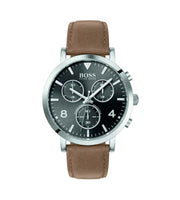 Hugo Boss 1513691 Spirit Grey Dial Brown Leather Strap Men's Watch