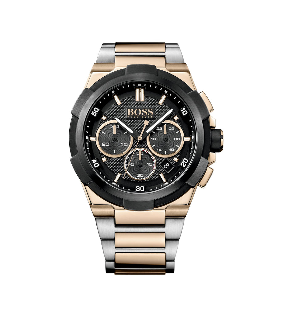 Hugo Boss 1513358 Supernova Black Dial Two-Tone Stainless Steel Bracelet Men’s Watch