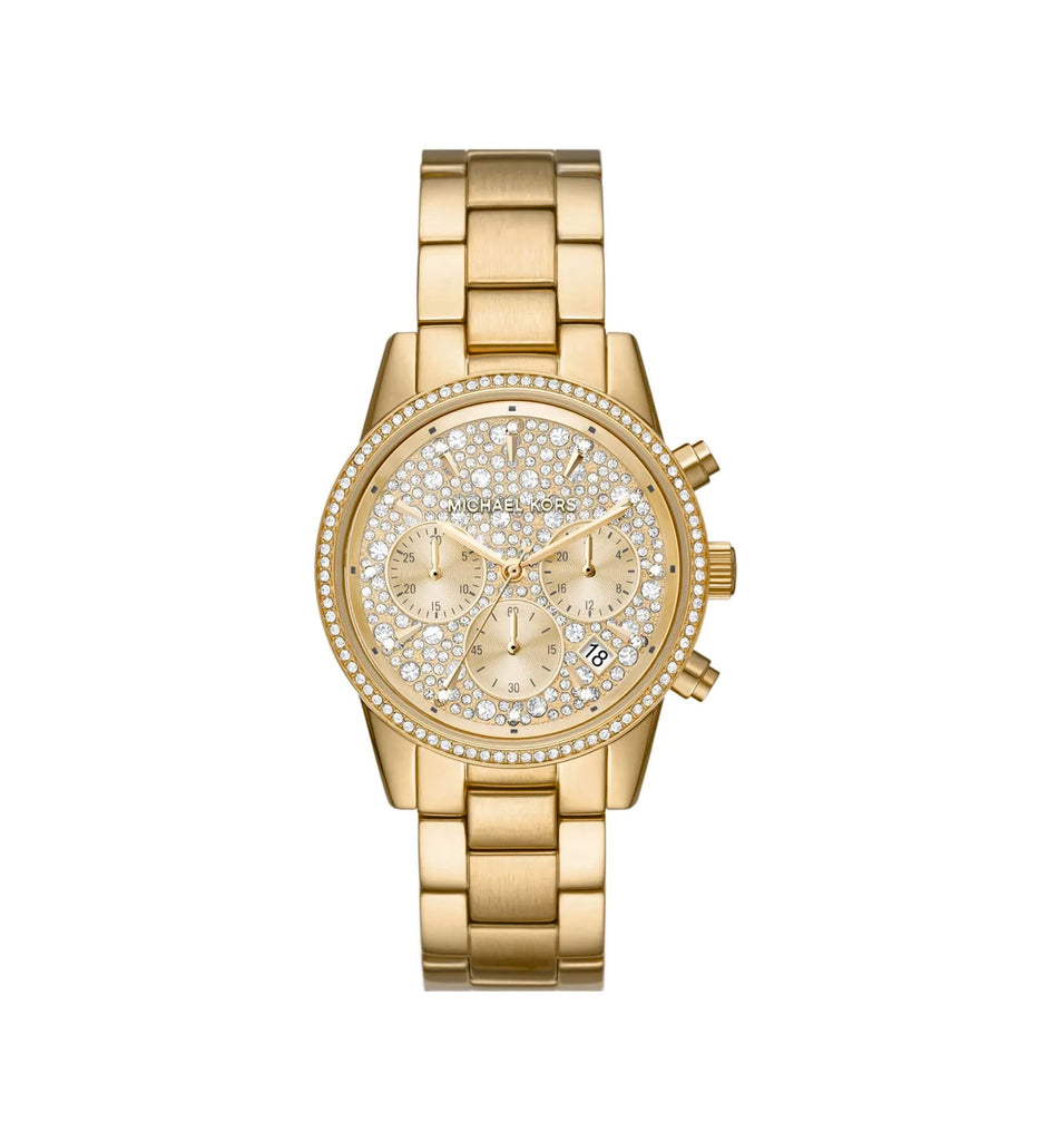 Michael Kors MK7310 Ritz Chronograph Gold Dial Gold Stainless Steel Women’s Watch