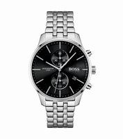 Hugo Boss 1513869 Associate Black Dial Silver Steel Strap Men's Watch