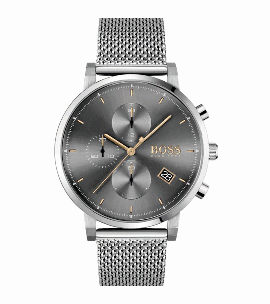 Hugo Boss 1513807 Integrity Grey Dial Silver Mesh Bracelet Men's Watch