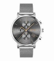 Hugo Boss 1513807 Integrity Grey Dial Silver Mesh Bracelet Men's Watch