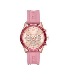 Michael Kors MKO1039 Berkley Chronograph Rose Gold Dial Pink Silicone