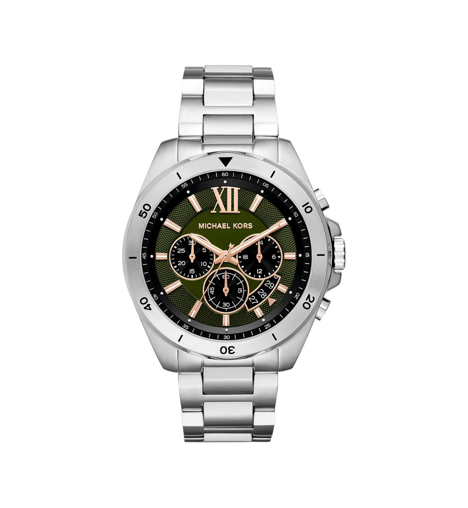 Michael Kors MK8984 Brecken Chronograph Green Dial Silver Stainless Steel Men’s Watch