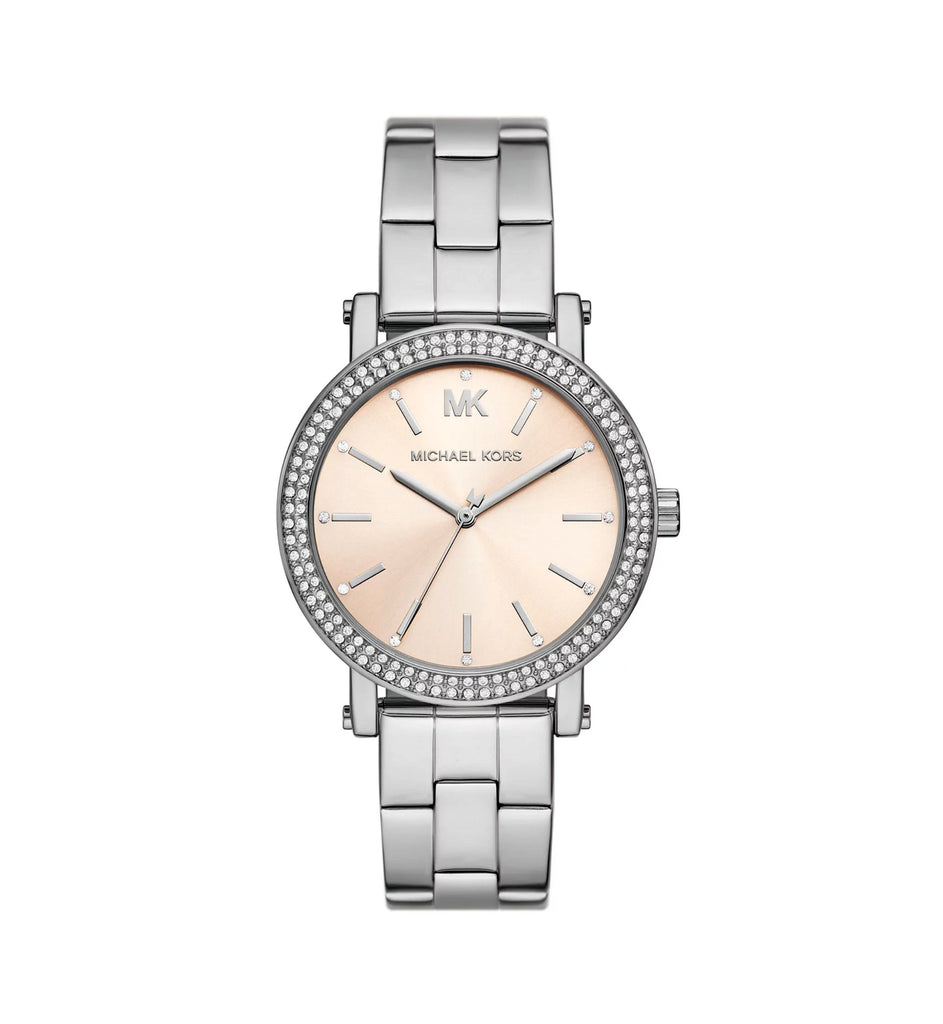 Michael Kors MKO1050 Corey Pink Dial Silver Stainless Steel Women’s Watch