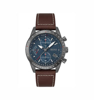 Hugo Boss 1513852 Pilot Edition Chronograph Blue Dial Brown Leather Strap Men's Watch