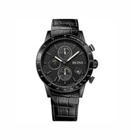 Hugo Boss 1513389 Rafale Chronograph Black Dial Black Leather Strap Men's Watch