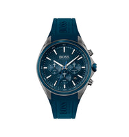 Hugo Boss 1513856 Distinct Chronograph Blue Dial Blue Silicone Strap Men's Watch