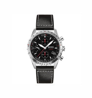 Hugo Boss 1513770 Aero Chronograph Black Dial Black Leather Strap Men's Watch
