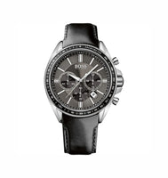 Hugo Boss 1513085 Driver Chronograph Black Dial Black Leather Strap Men's Watch