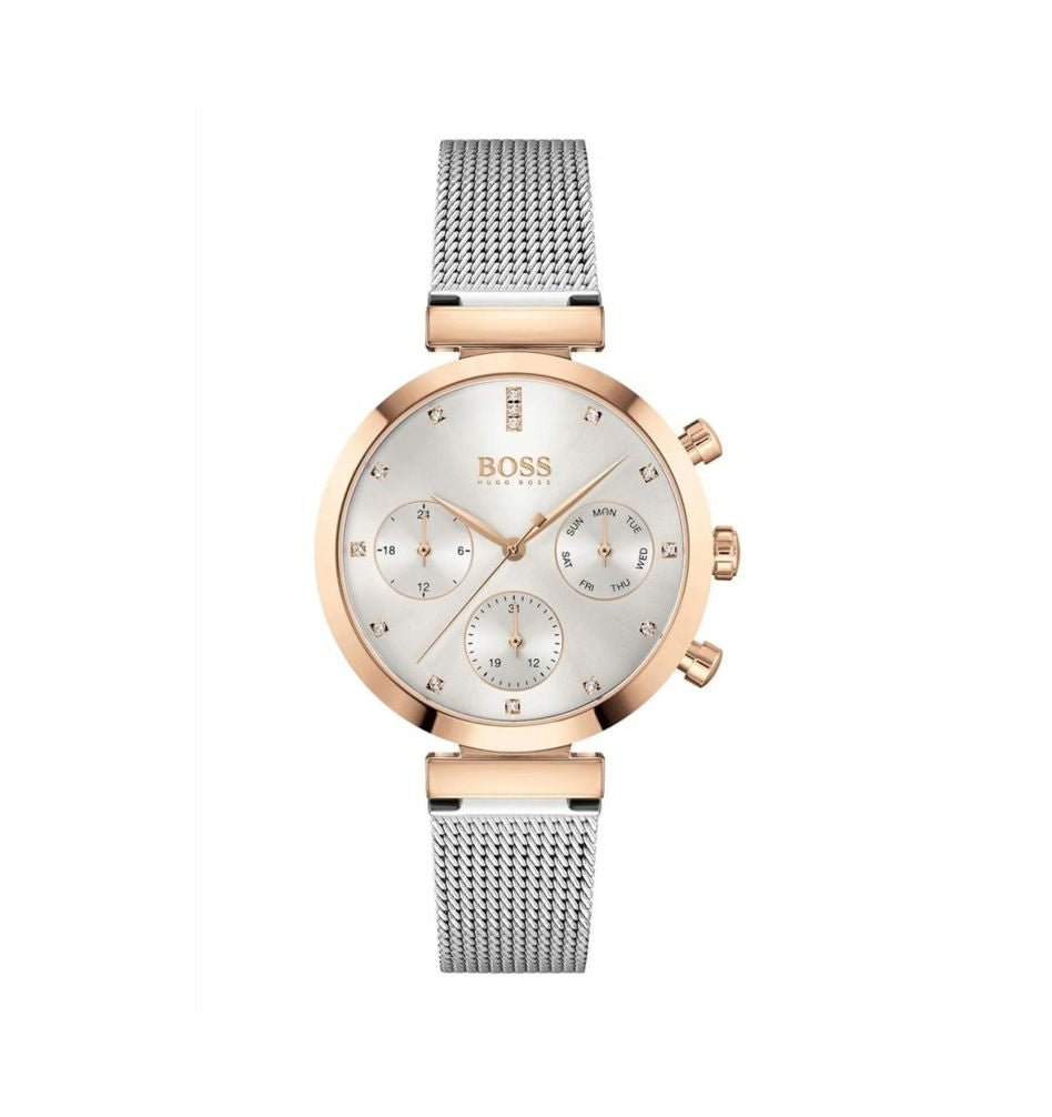 Hugo Boss 1502551 Flawless Silver Dial Silver Stainless Steel Mesh Strap Women's Watch