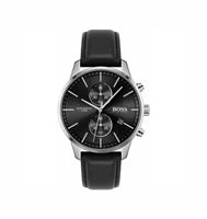 Hugo Boss 1513803 Integrity Chronograph Black Dial Black Leather Strap Men's Watch