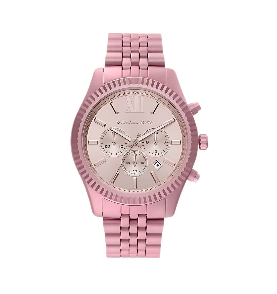 Michael Kors MK8792 Lexington Chronograph Pink Dial Pink Stainless Steel Women’s Watch