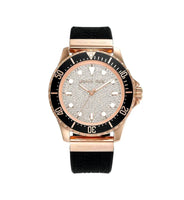 Michael Kors MK7358 Everest Rose Gold Dial Black Silicone Strap Women’s Watch
