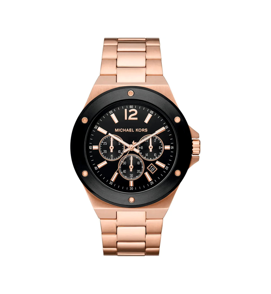 Michael Kors MK8940 Lennox Chronograph Black Dial Rose Gold Stainless Steel Men’s Watch