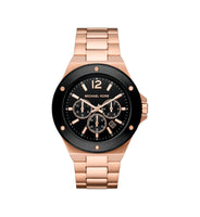 Michael Kors MK8940 Lennox Chronograph Black Dial Rose Gold Stainless Steel Men’s Watch