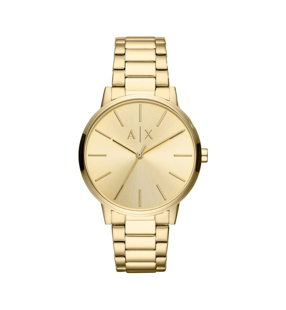 Armani Exchange AX2707 Cayde Three-Hand Gold Dial Gold Stainless Steel Men’s Watch
