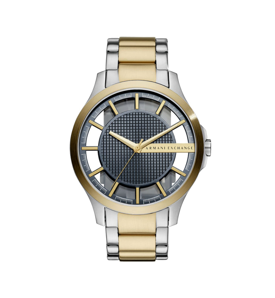 Armani Exchange AX2403 Hampton Two-Tone Blue Dial Silver, Gold Stainless Steel Men’s Watch