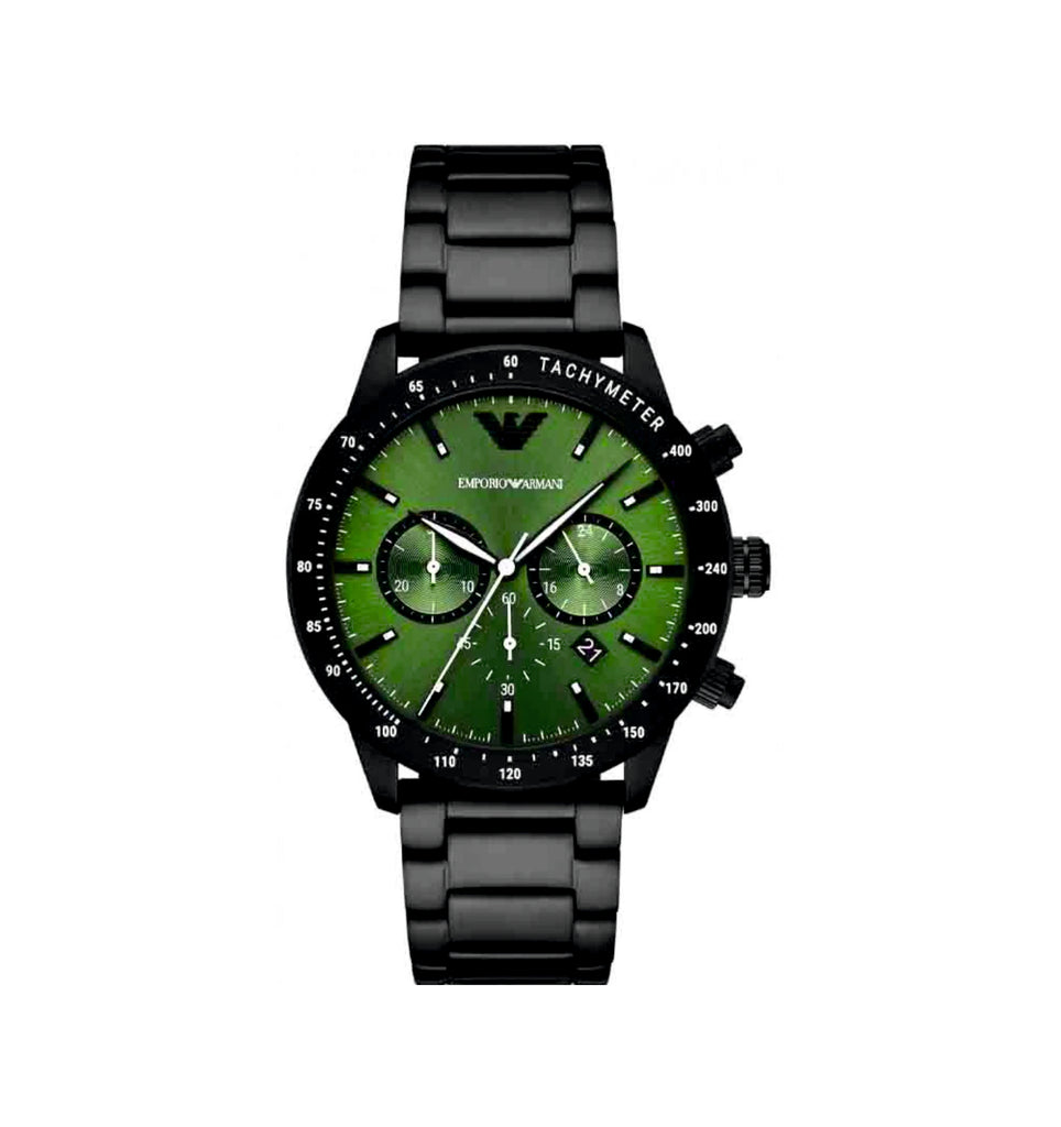 Emporio Armani AR11472 Chronograph Green Dial Black Stainless Steel Men’s Watch