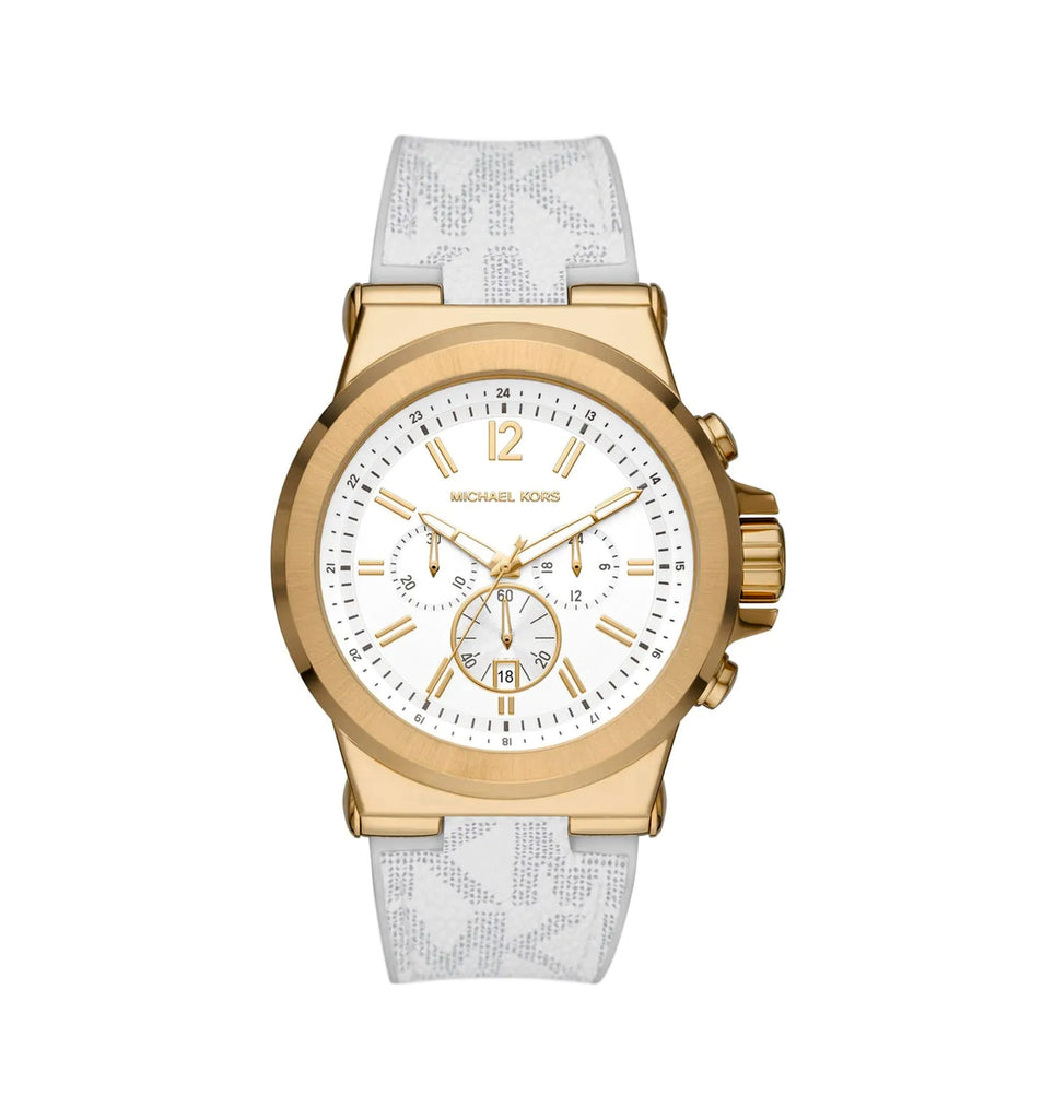 Michael Kors MK8937 Dylan Chronograph White Dial White Strap Men’s Watch