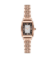 Emporio Armani AR11407 Brown Crystal-Pave Dial Rose Gold Stainless Steel Strap Women’s Watch
