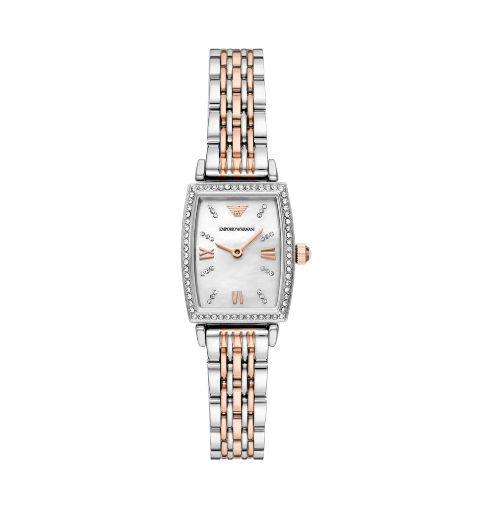 Emporio Armani AR11519 White Dial Two Tone Stainless Steel Strap Women’s Watch