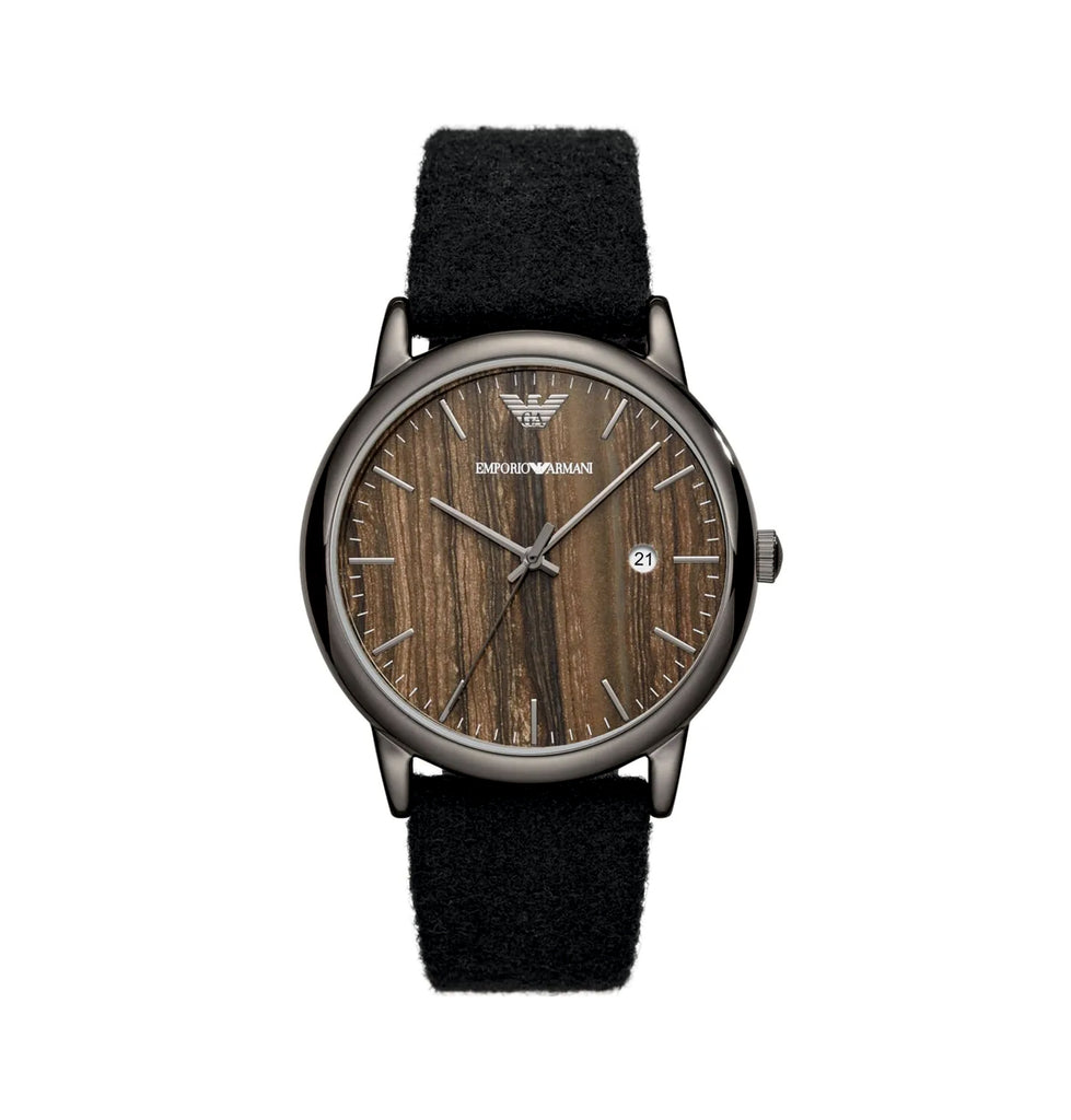 Emporio Armani AR11156 Brown Dial Fabric Leather Strap Men’s Watch