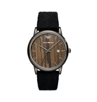 Emporio Armani AR11156 Brown Dial Fabric Leather Strap Men’s Watch