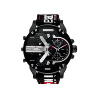Diesel DZ7433 Mr. Daddy 2.0 Black Dial Black Nylon/Silicone Strap Men's Watch