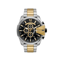 Diesel DZ4581 Mega Chief Black Dial Two-Tone Steel Strap Men's Watch