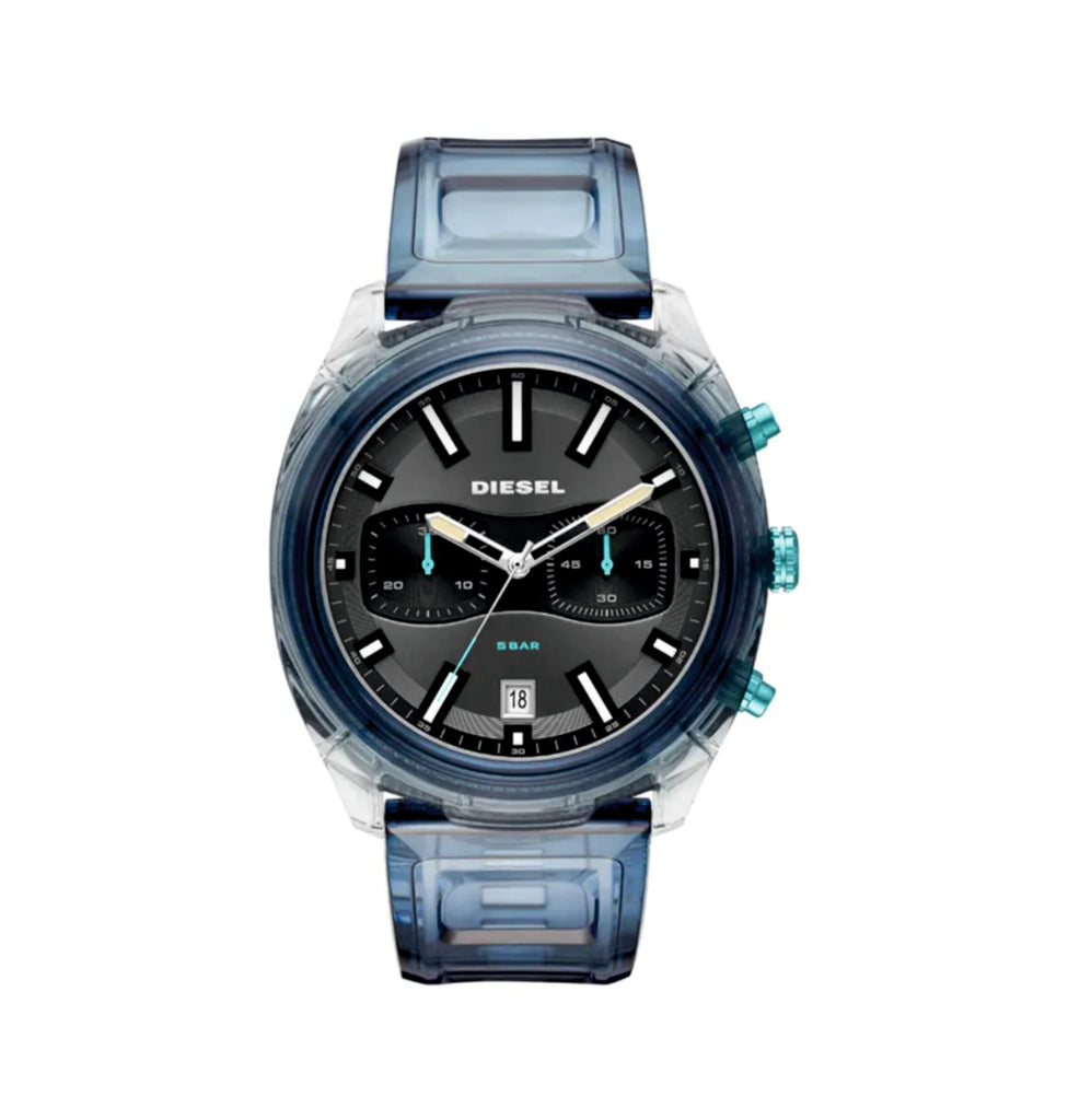 Diesel DZ4494 Tumbler Gray Dial Blue Silicone Strap Men's Watch
