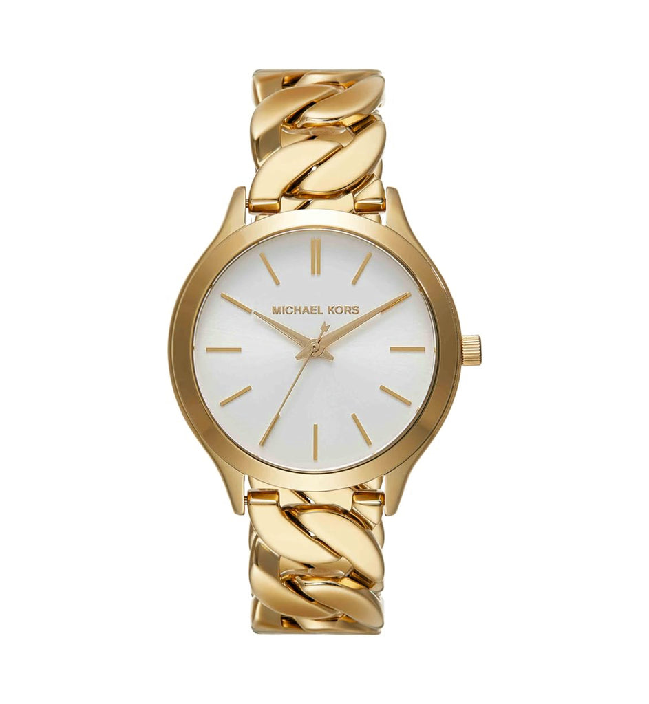 Michael Kors MK7472 Slim Runway White Dial Gold Stainless Steel Women’s Watch