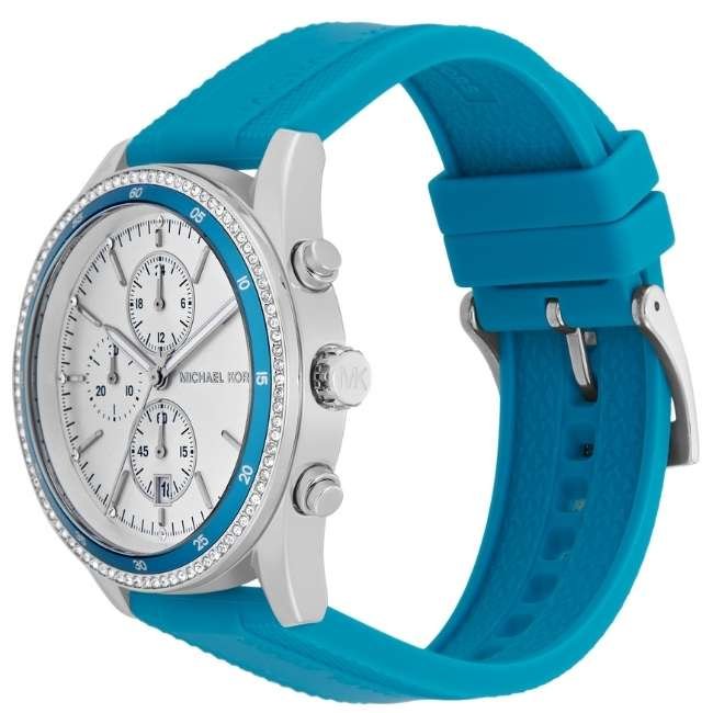 Michael Kors Women\'s Watch with Silver Dial and Blue Strap Michael Kors MK7485 Hadyn Chronograph White Dial Blue Strap  main image 3